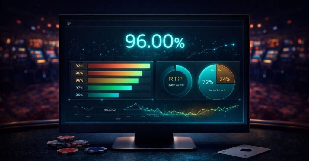 RTP in slots — 5 essential facts covering return to player calculation, variable RTP tiers, house edge, volatility comparison, and verification steps