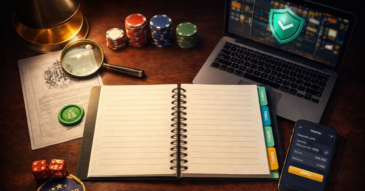 complete beginners handbook to online casinos — account setup, bonuses, RTP, withdrawals, and responsible gambling basics