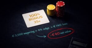 Wagering requirements explained — 6 hidden costs including the real cost formula, 3 wagering models, break-even analysis, and game contribution traps