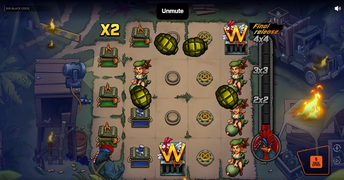 Big Black Cock Forced Entry Pre-Round — armoury grid determining free spin count and starting global multiplier before Deep Insertion