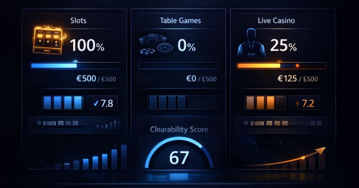 game contribution rates casino bonus explained with slots and table games comparison