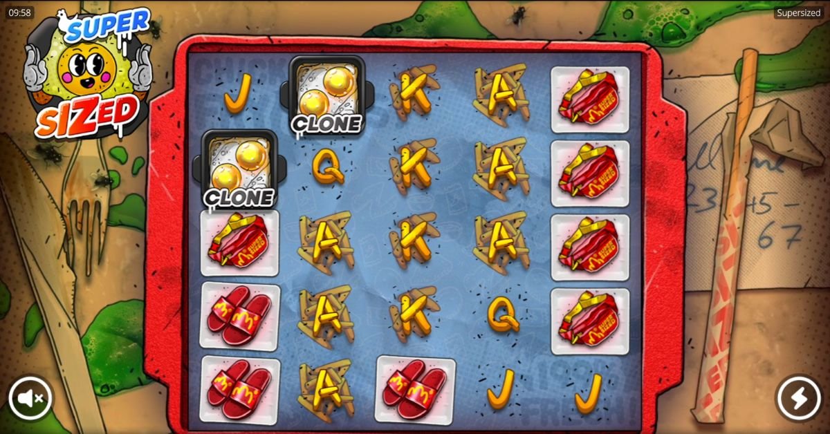 Supersized slot review — base game with cloned reel expansion and connected ways layout by Nolimit City