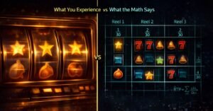 slot math education — player experience versus the mathematical schematic of reel strips and probability